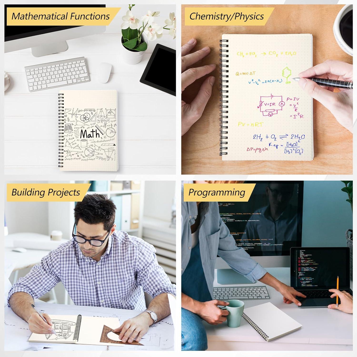 6 Cuadernos Espirales A5 Dunzoom Papel Punteado 160 Páginas