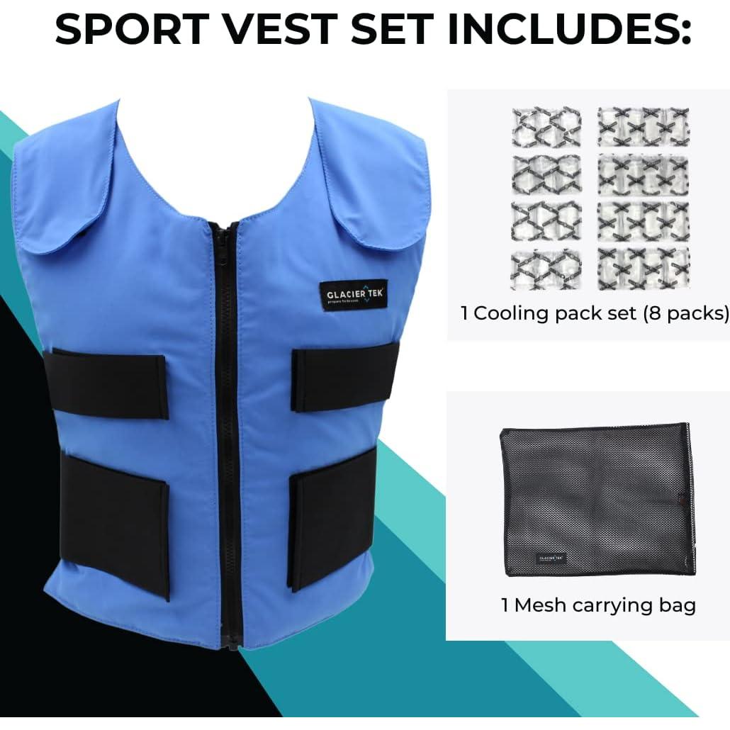 Chaleco Fresco Glacier Tek Unisex Azul 8 Paquetes Enfriamiento