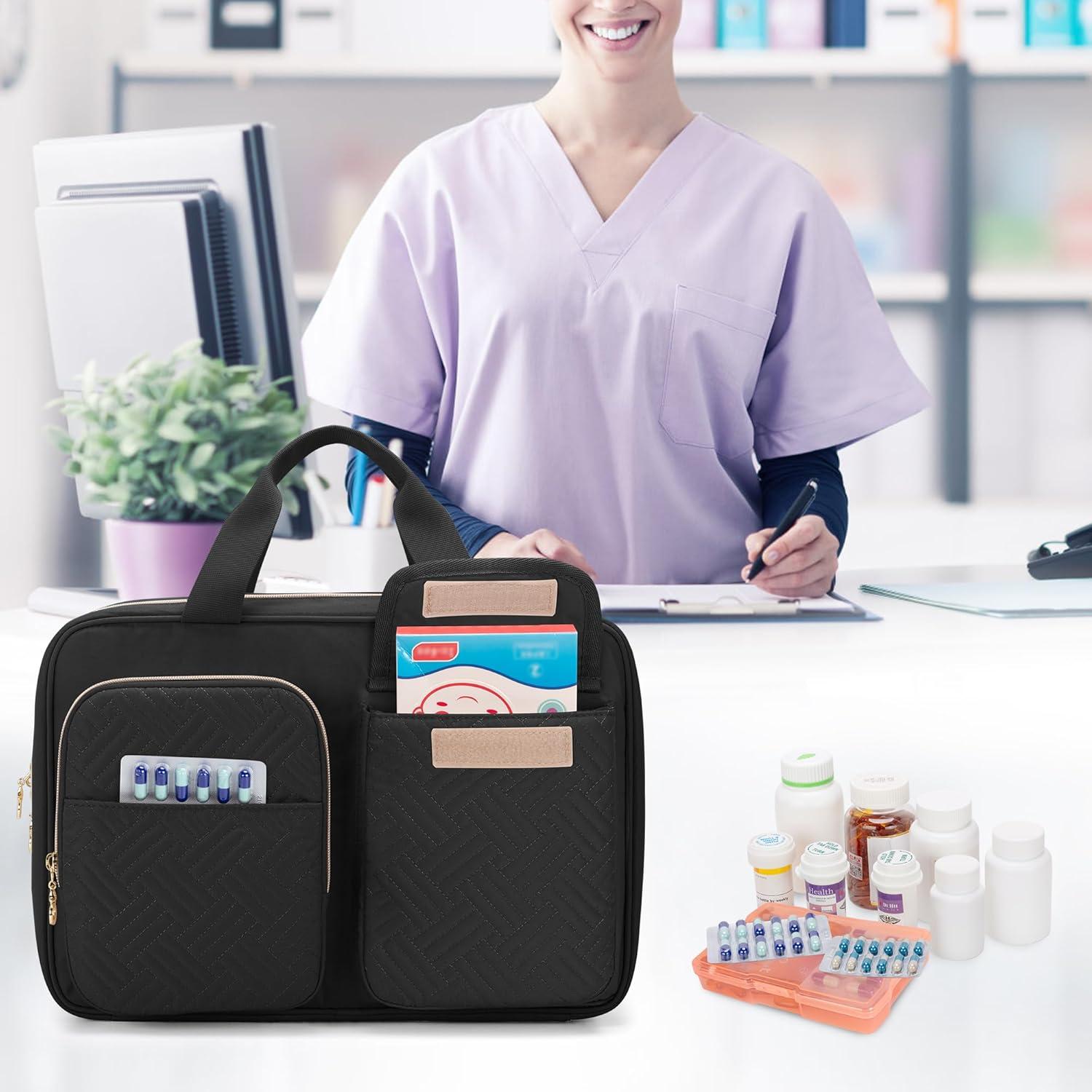 Organizador de Medicamentos Damero Negro, Bolsa de Almacenamiento 0.49 kg