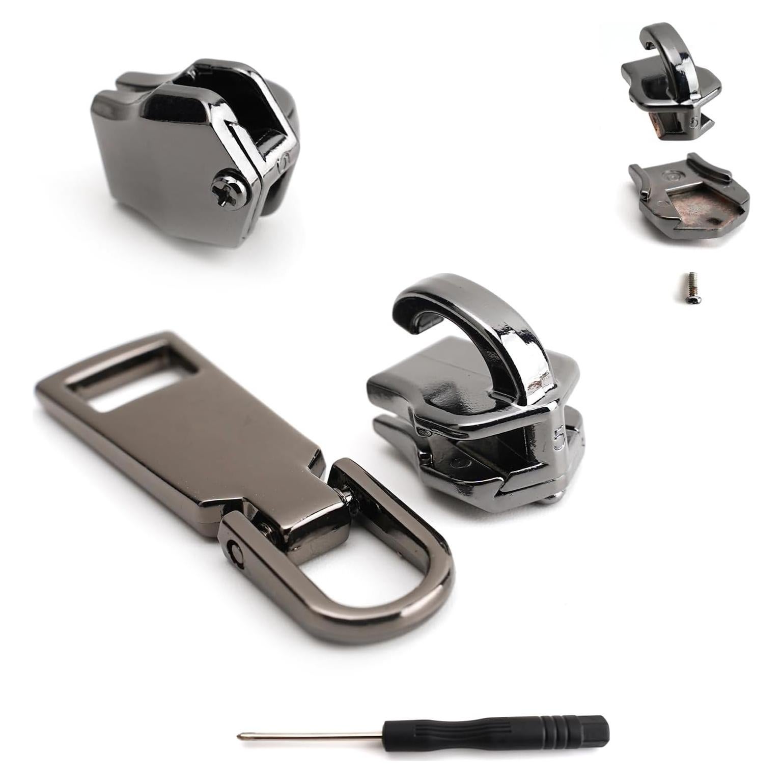 Kit de Reparación Cremallera Metal Inoxidable AKTIOIN #5 Negro