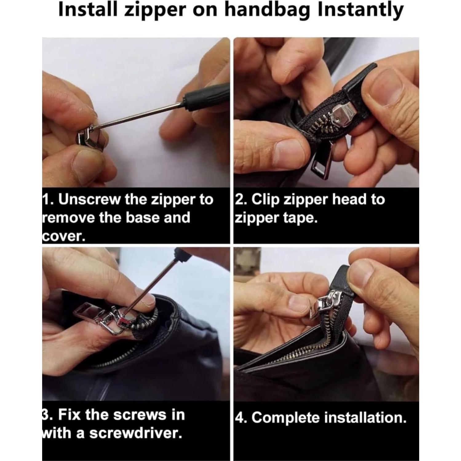 Kit de Reparación Cremallera Metal Inoxidable AKTIOIN #5 Negro