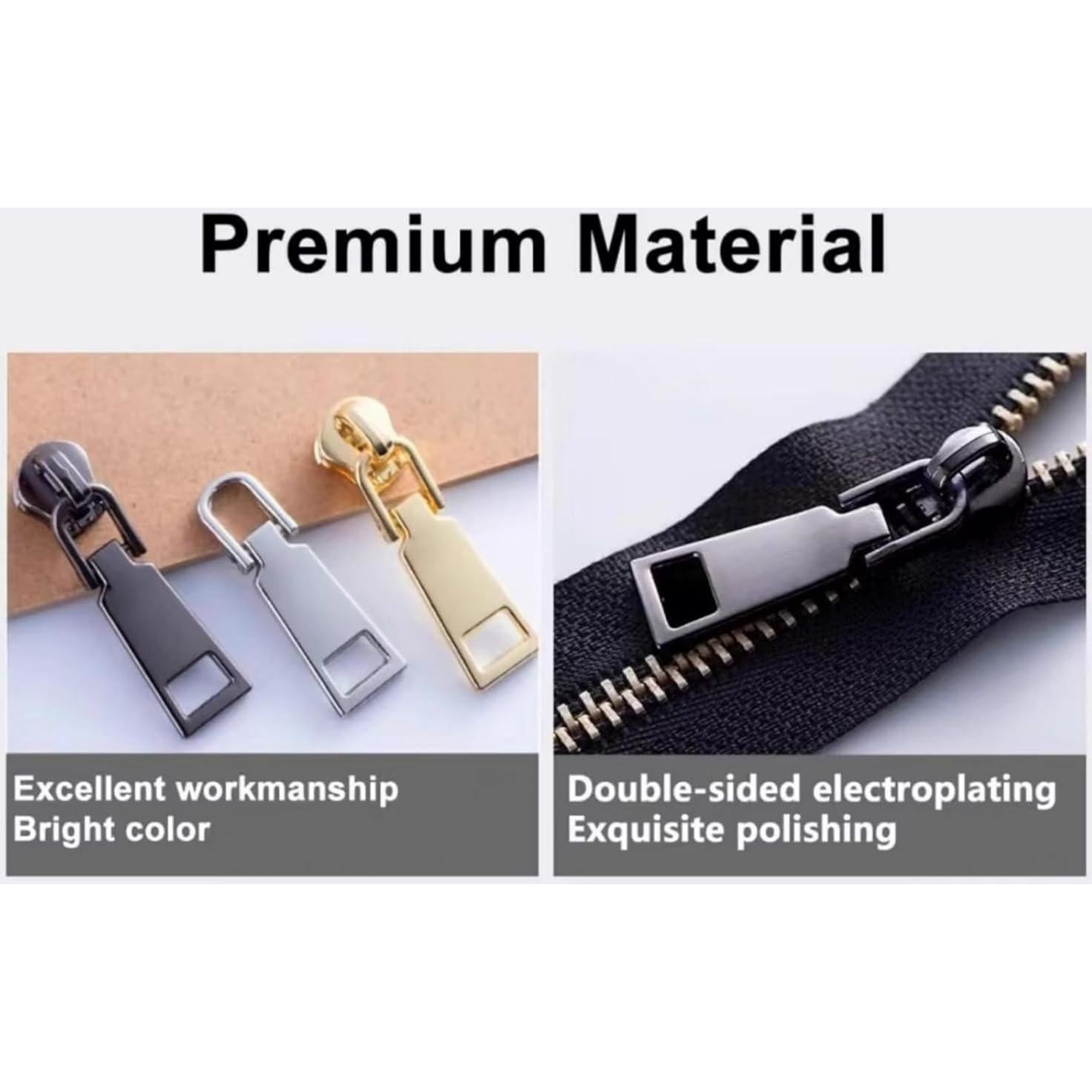 Kit de Reparación Cremallera Metal Inoxidable AKTIOIN #5 Negro