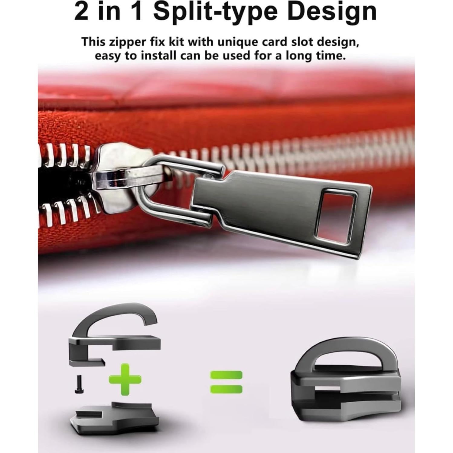 Kit de Reparación Cremallera Metal Inoxidable AKTIOIN #5 Negro