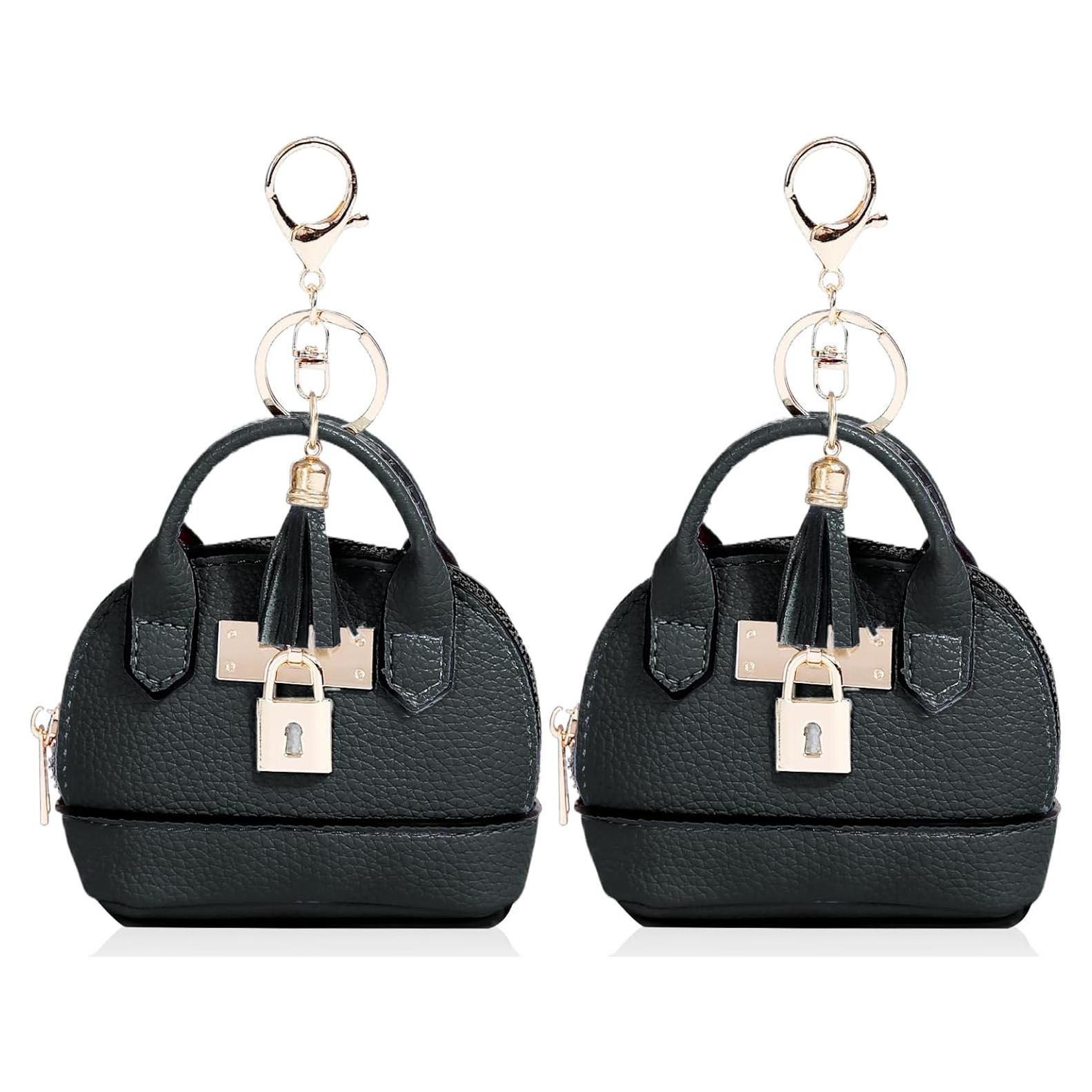 2 Pcs Bolsa Cosmética Mini Linda PU para Mujeres - Negro