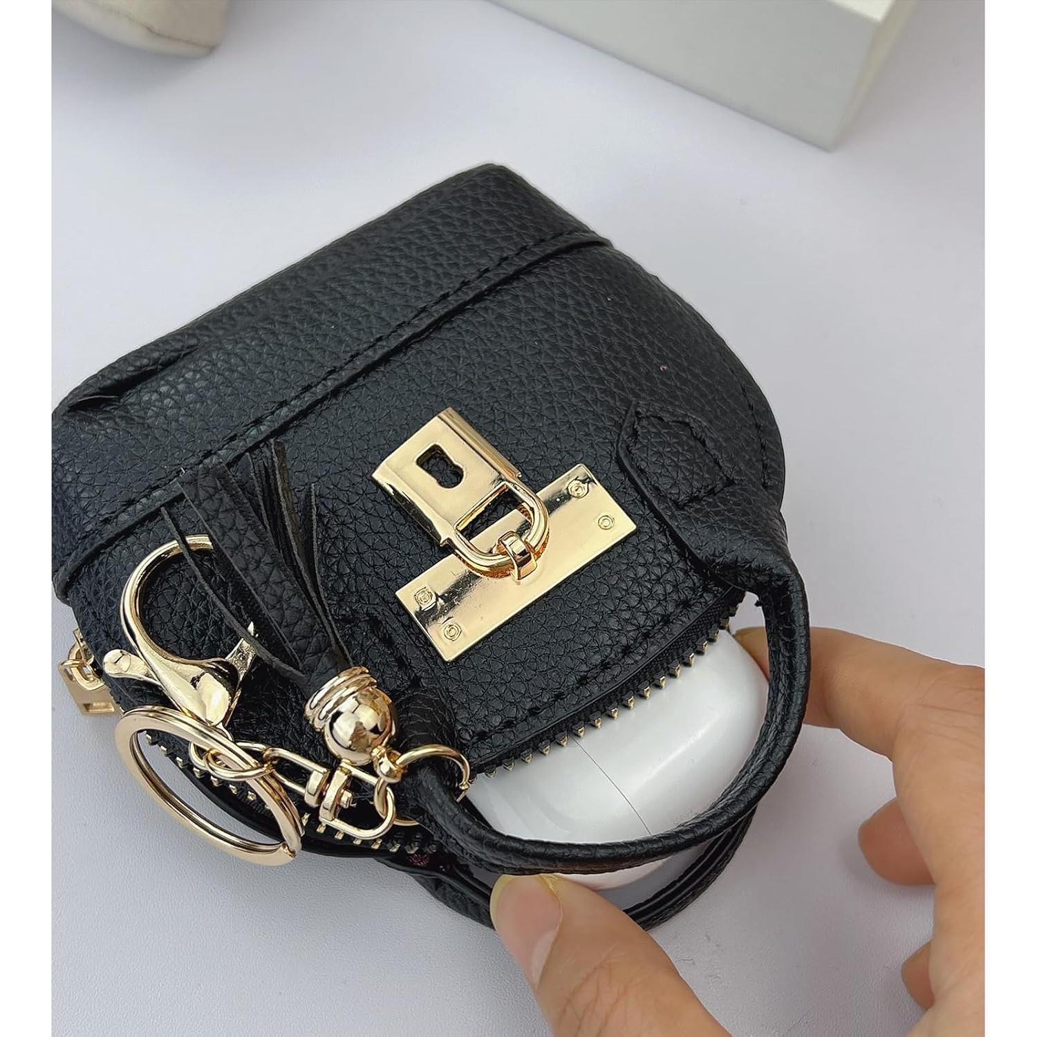 2 Pcs Bolsa Cosmética Mini Linda PU para Mujeres - Negro