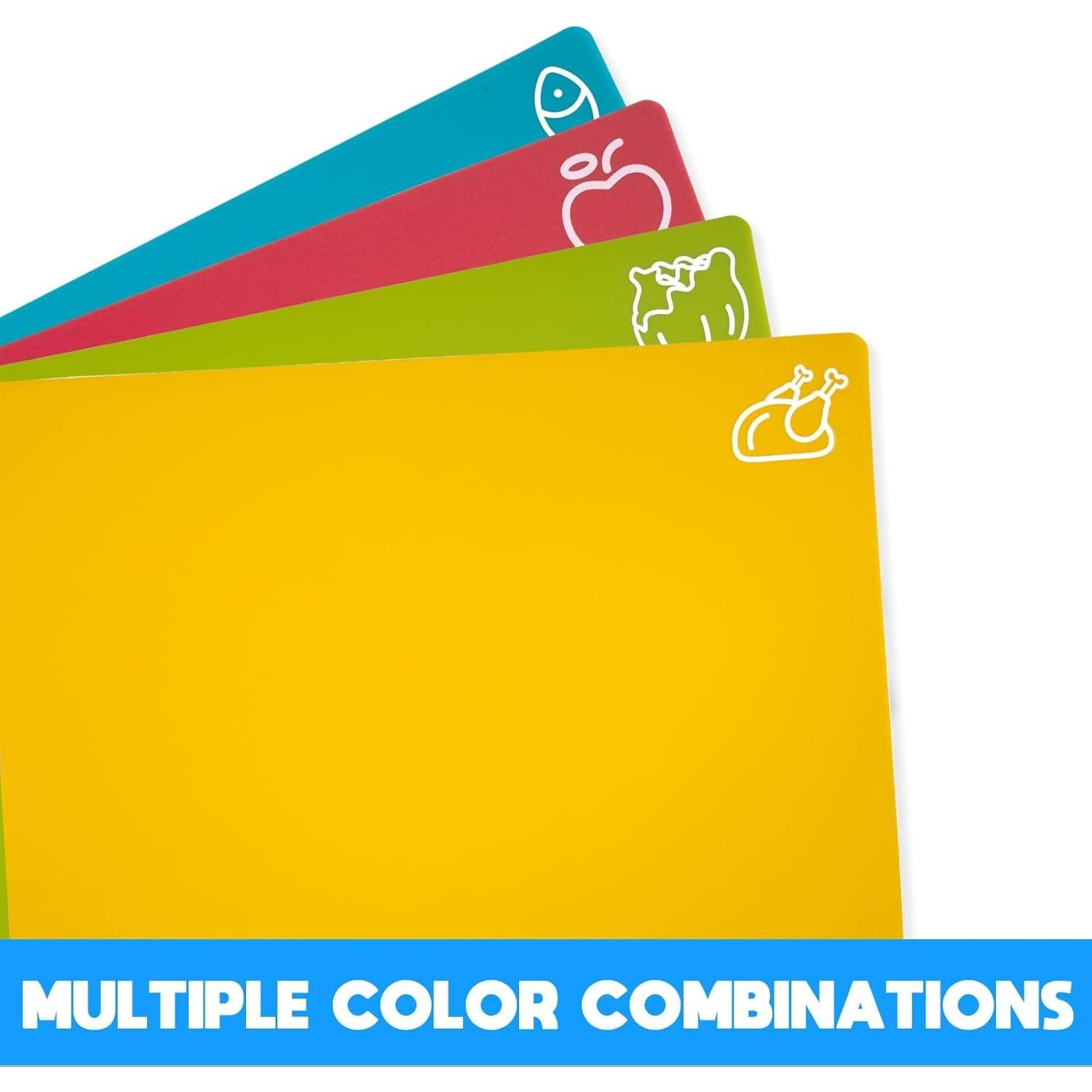 Juego de 4 Tablas de Cortar Flexibles Goodluck Antideslizantes