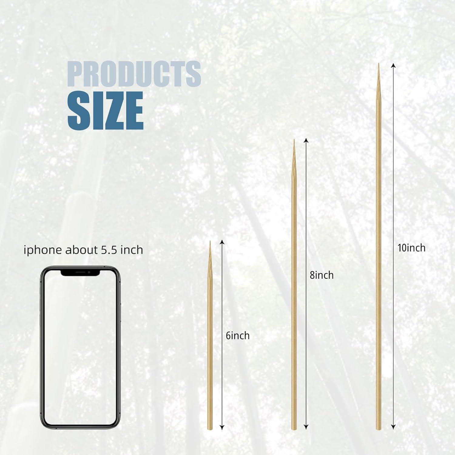 Paquete de 100 pinchos de madera 15 cm para asar y manualidades