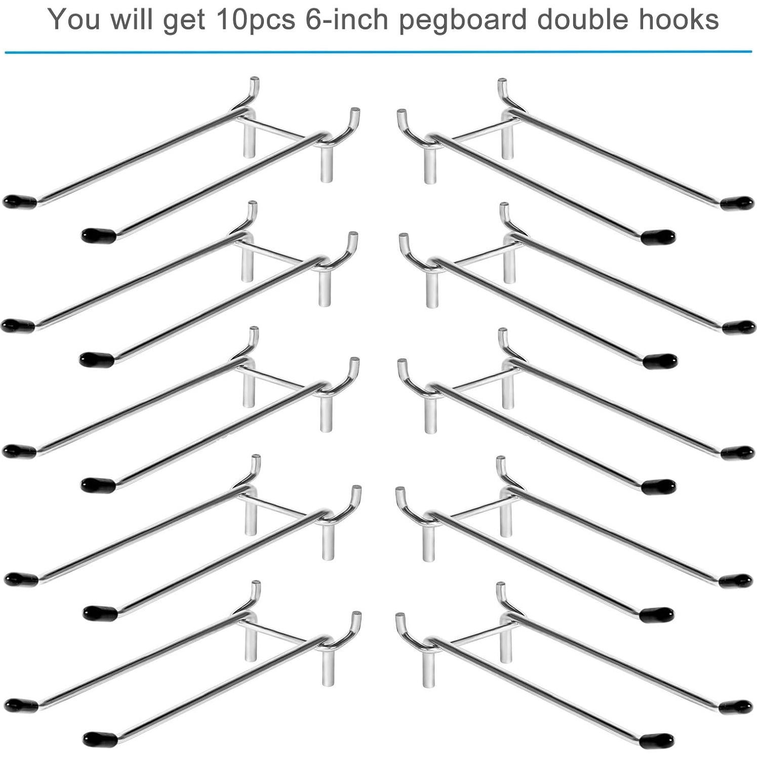 Juego de 10 Ganchos Dobles para Tablero de Clavos Nlmyt 15.24 cm