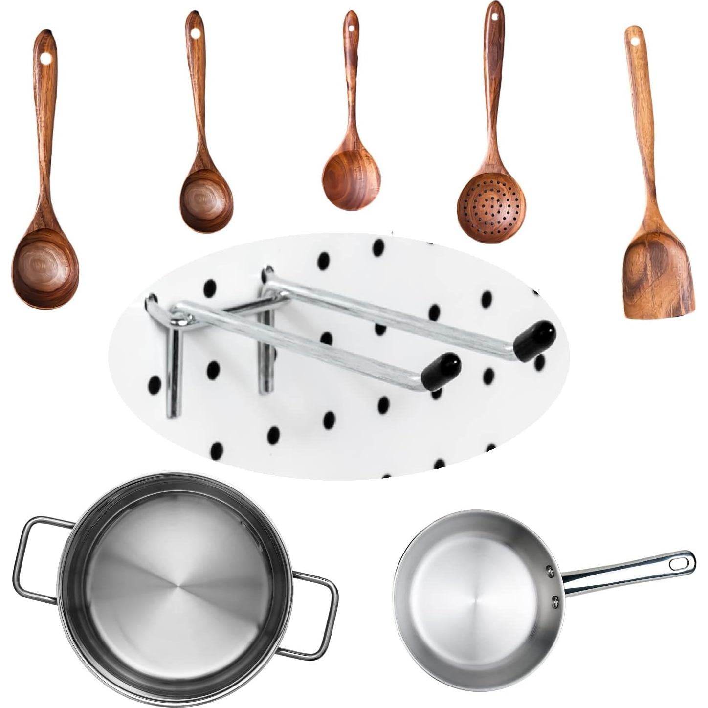 Juego de 10 Ganchos Dobles para Tablero de Clavos Nlmyt 15.24 cm