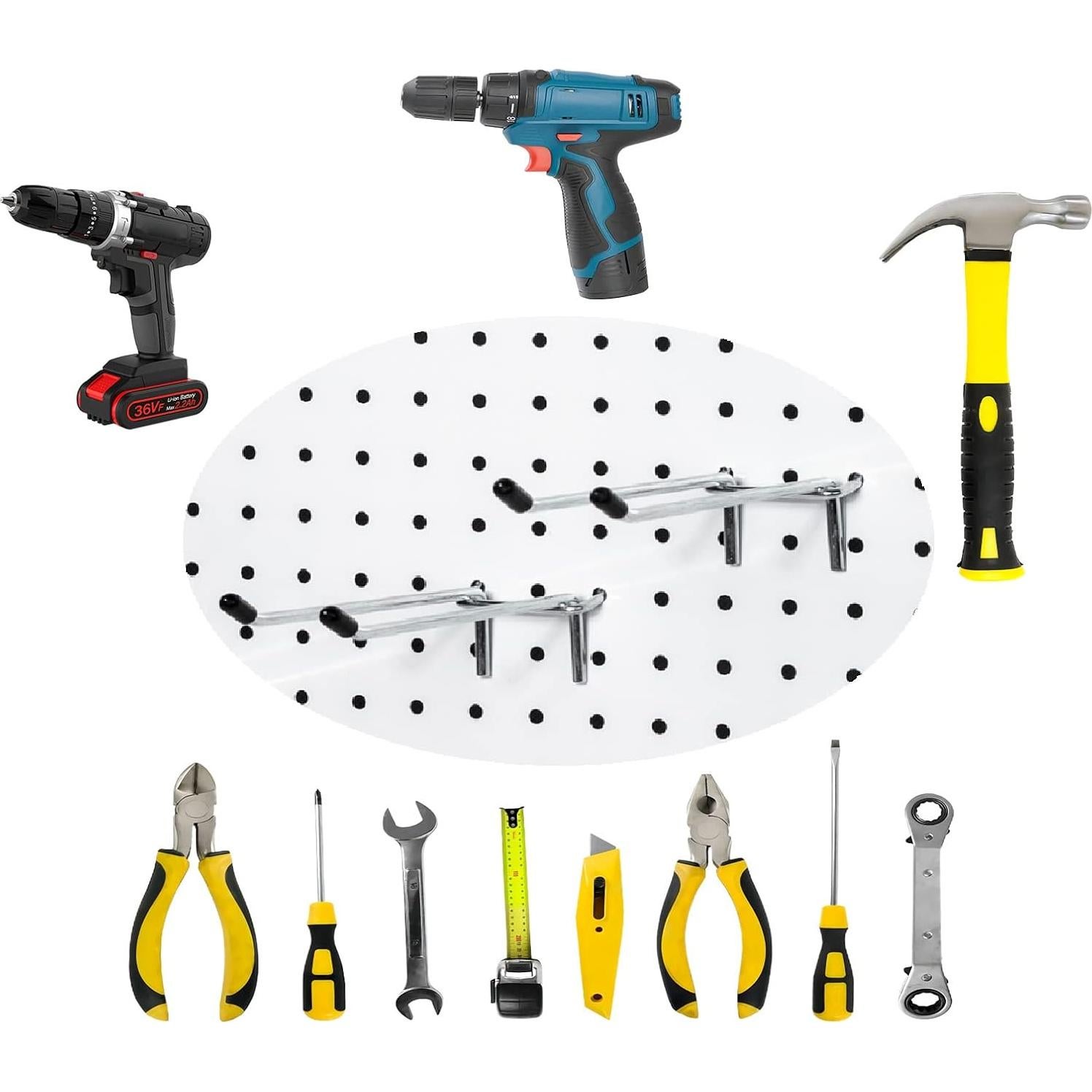 Juego de 10 Ganchos Dobles para Tablero de Clavos Nlmyt 15.24 cm