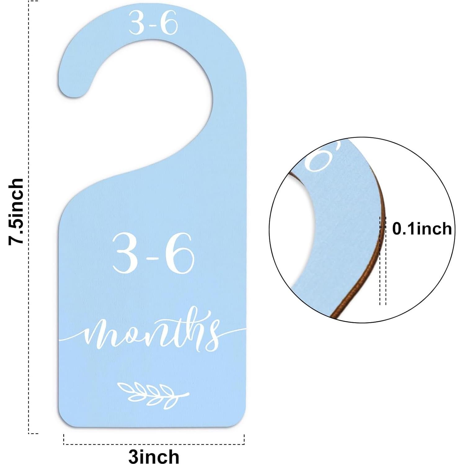 Divisores de Armario para Bebé Whaline 7 Piezas Madera Azul