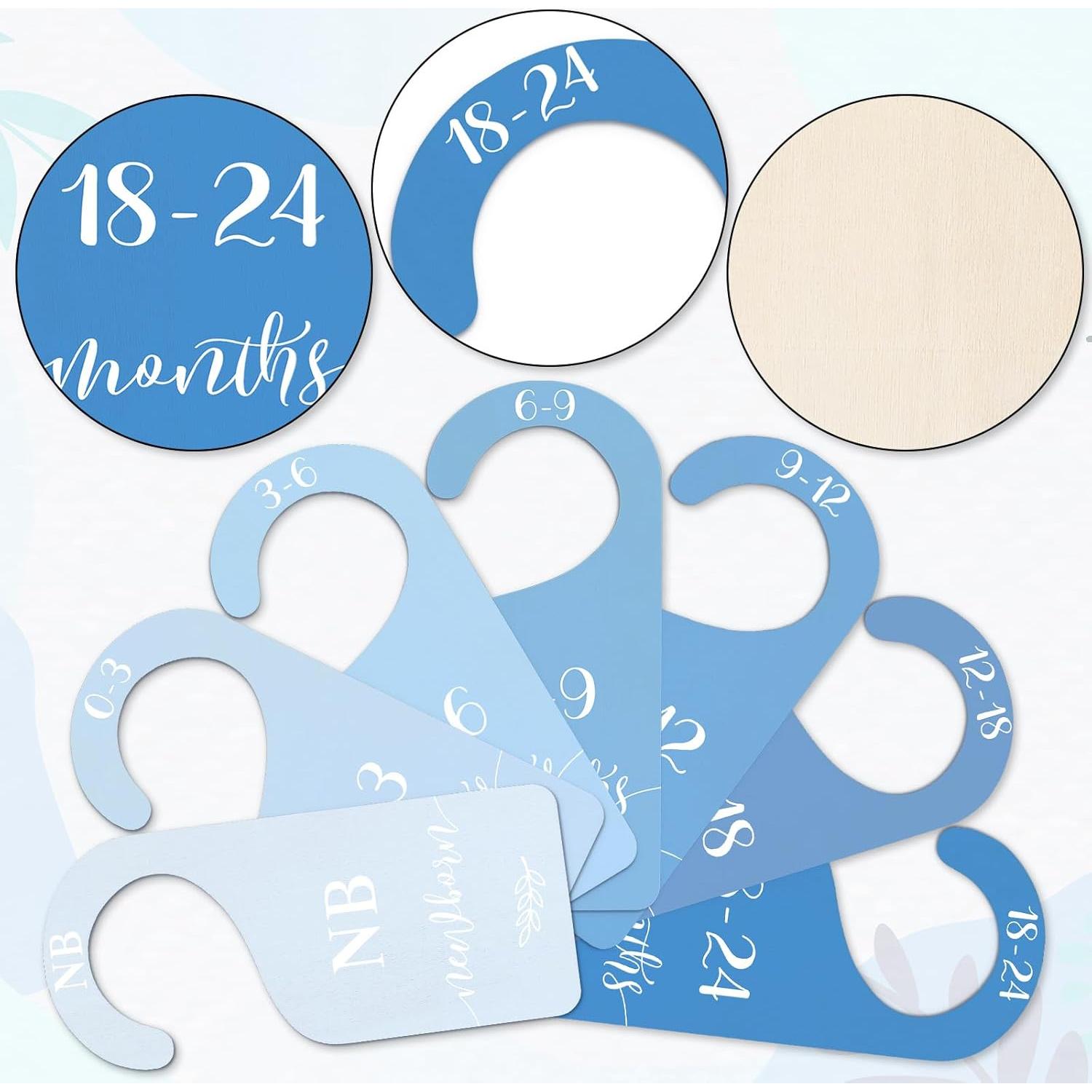 Divisores de Armario para Bebé Whaline 7 Piezas Madera Azul