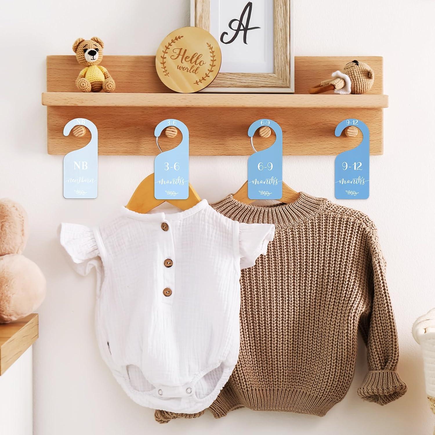 Divisores de Armario para Bebé Whaline 7 Piezas Madera Azul