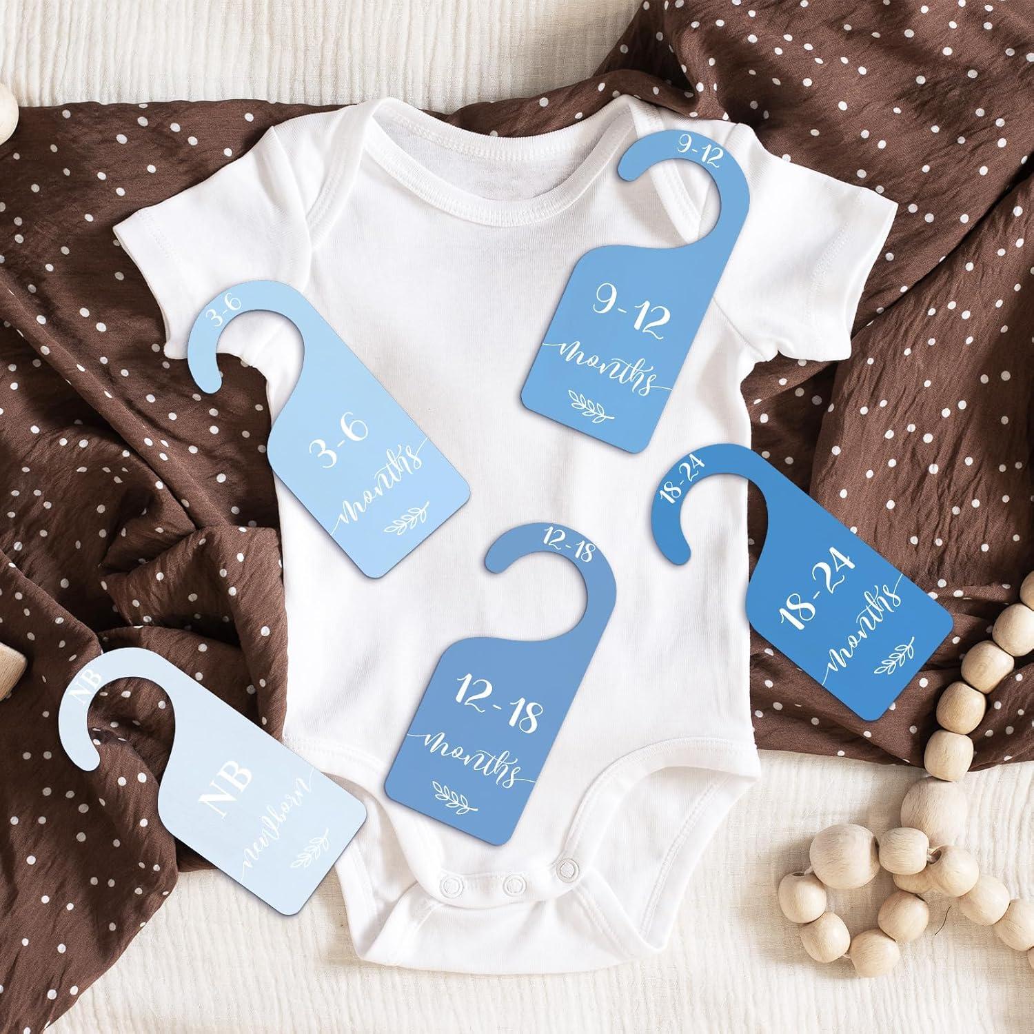 Divisores de Armario para Bebé Whaline 7 Piezas Madera Azul