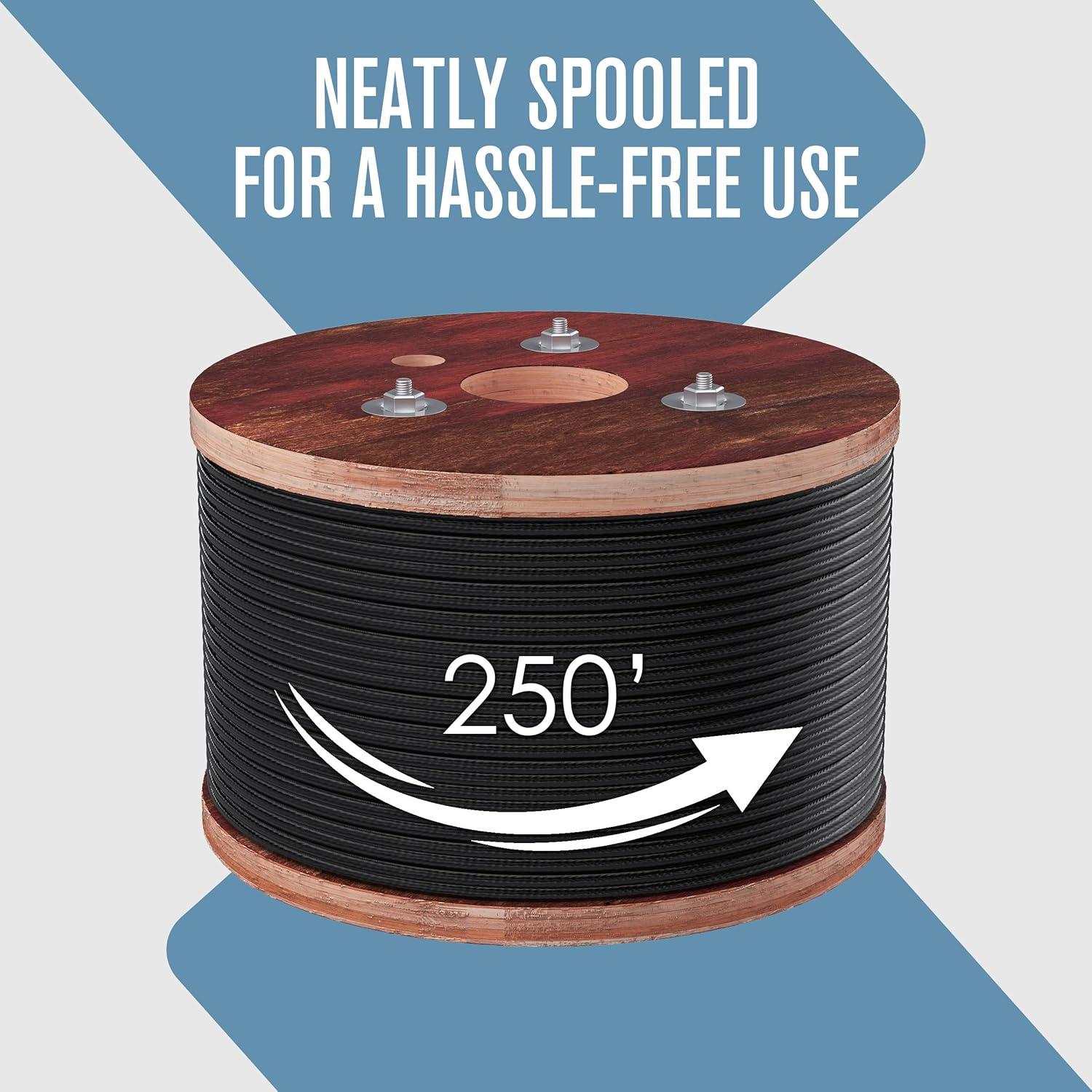 Cable de Alambre Recubierto Houseables 76.2m Negro 7x7