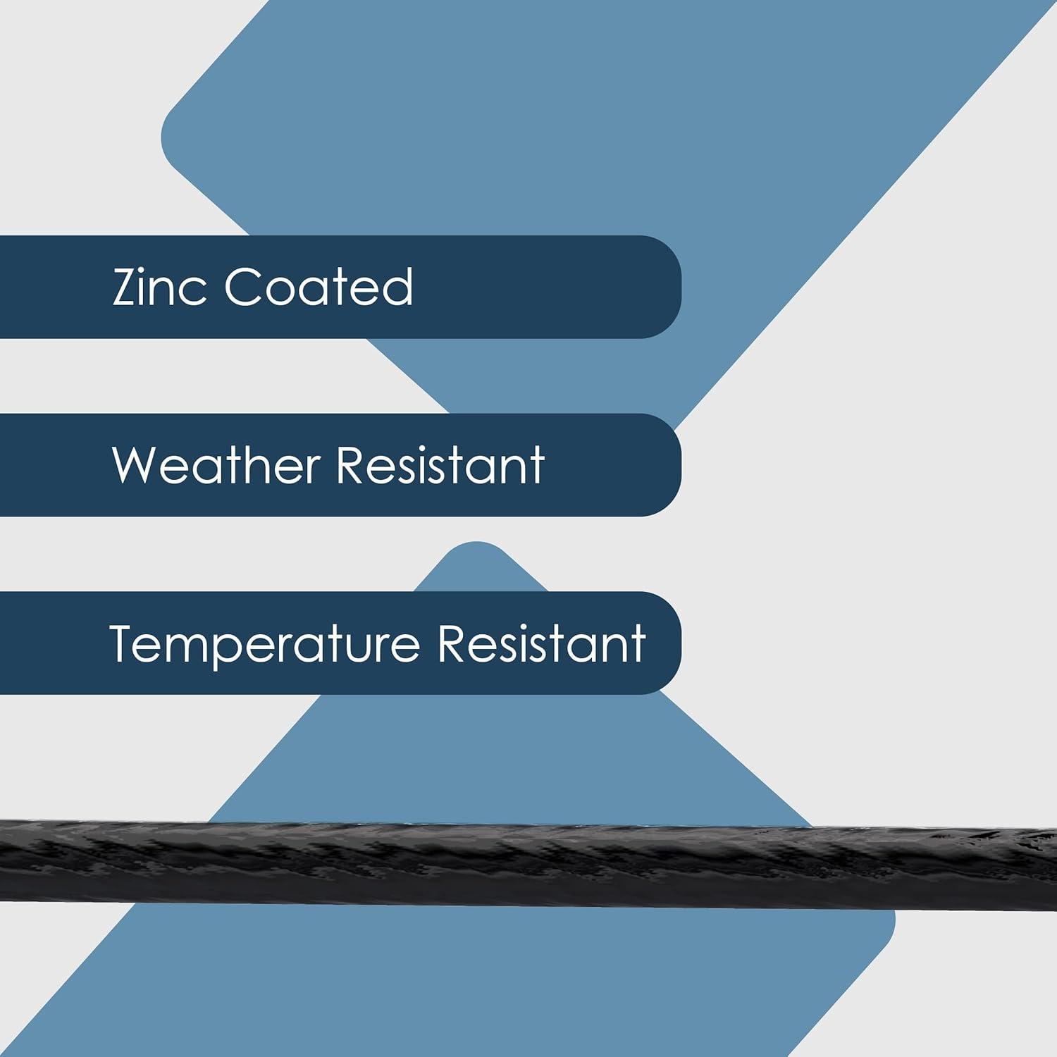 Cable de Alambre Recubierto Houseables 76.2m Negro 7x7