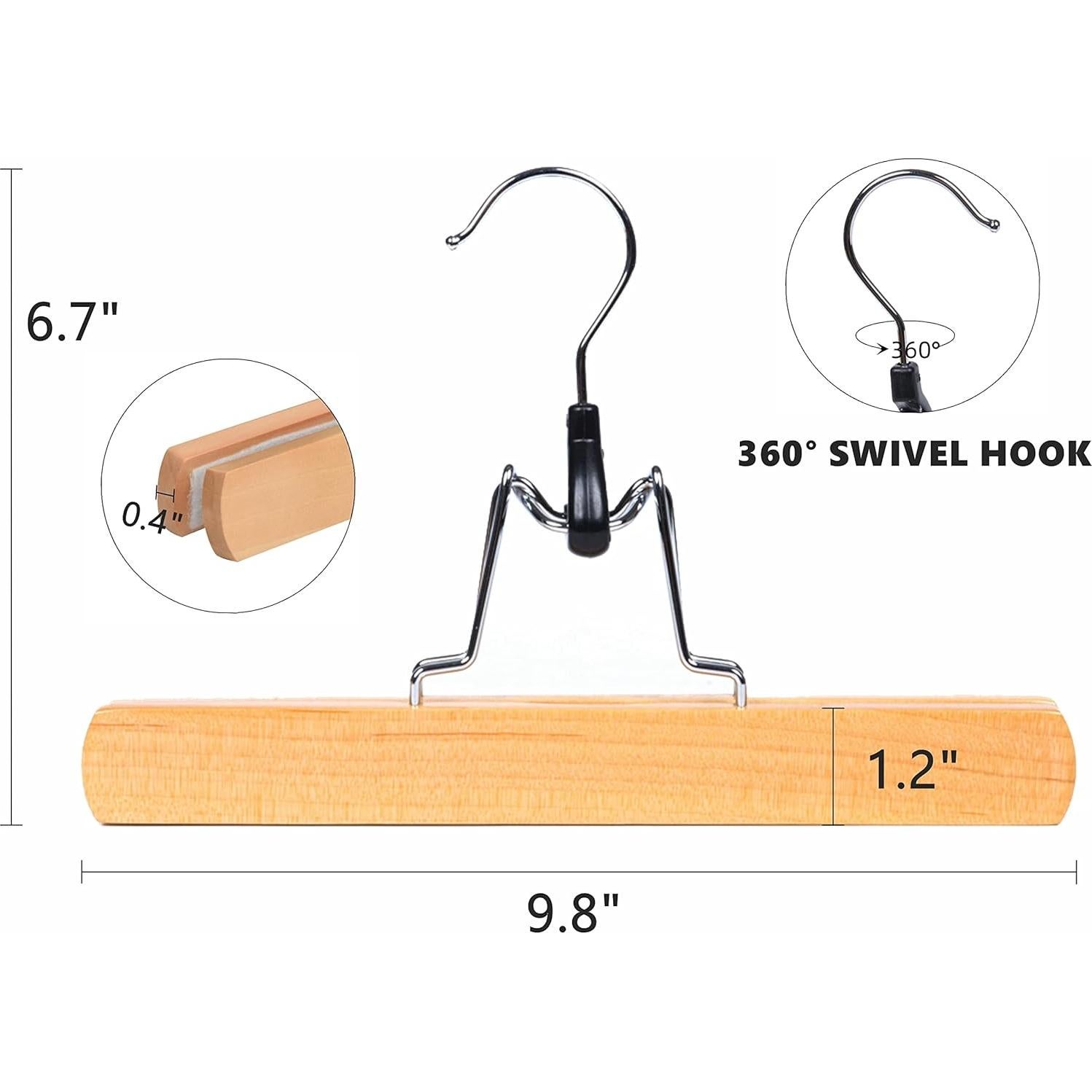 Perchas de Madera Natural Amber Home - Paquete de 10 Antideslizantes