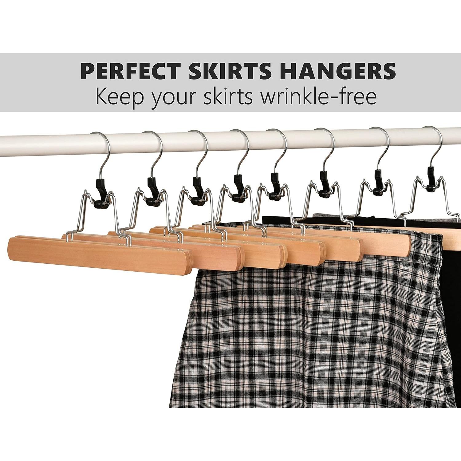 Perchas de Madera Natural Amber Home - Paquete de 10 Antideslizantes