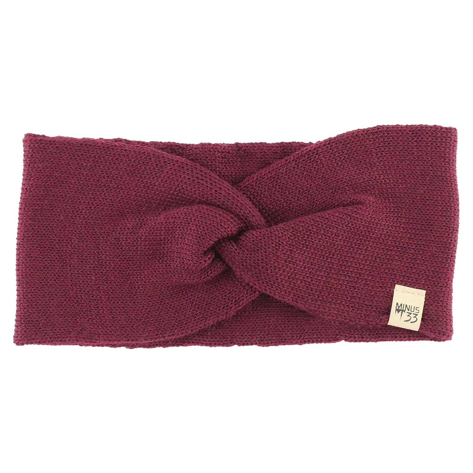 Diadema Trenzada Minus33 de Lana Merino para Mujeres - Burdeos