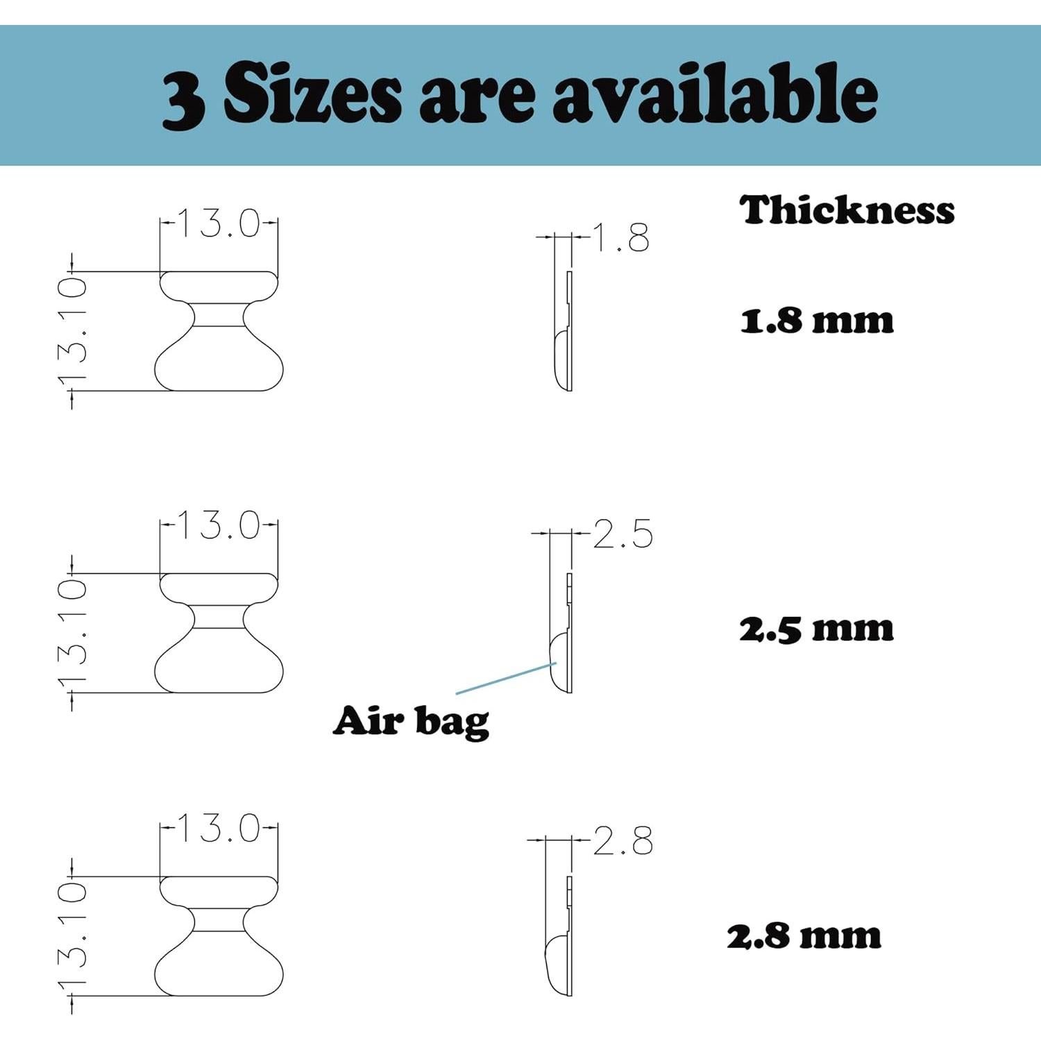 Almohadillas de Nariz Adhesivas Silicona Mariposa 12 Pares Negro 1.8mm
