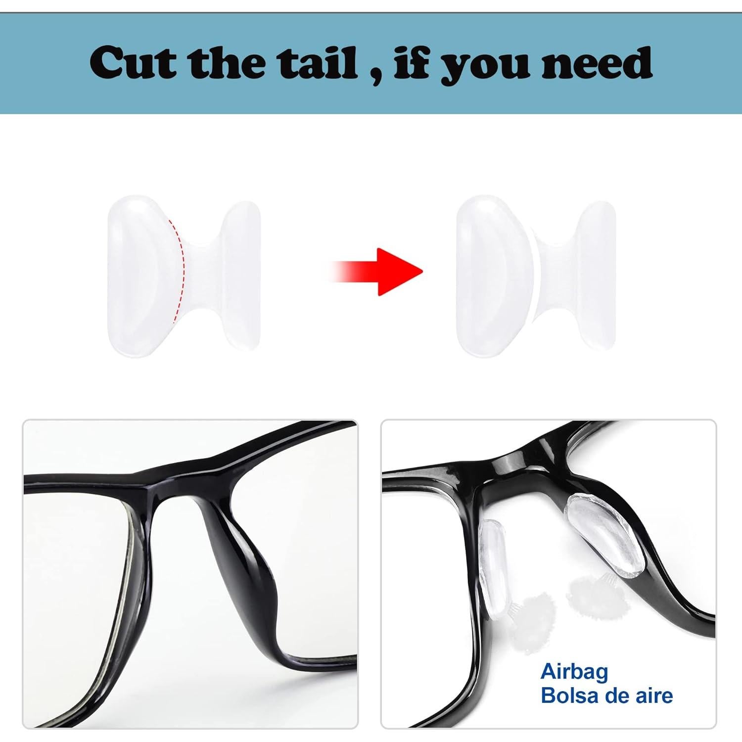 Almohadillas de Nariz Adhesivas Silicona Mariposa 12 Pares Negro 1.8mm