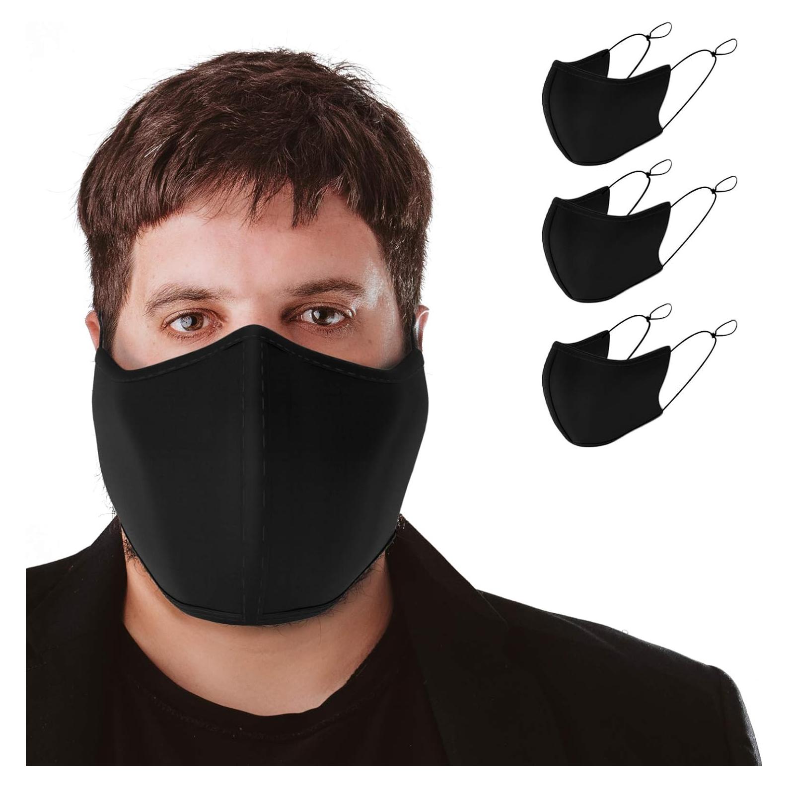 Máscara Facial Reutilizable Aonsen Adulto XL 3 Paquetes - Negro