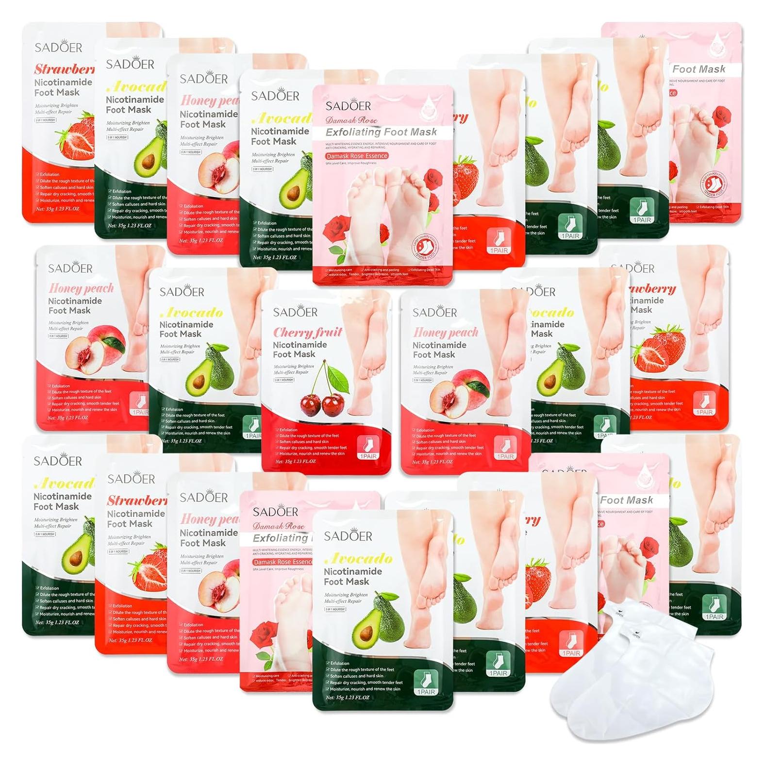 24 Piezas Máscaras Hidratantes para Pies Swiffen - Frutas y Aloe