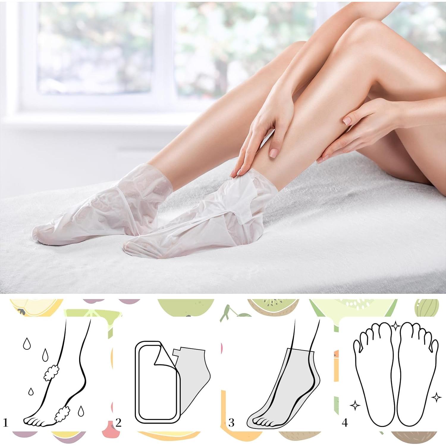 24 Piezas Máscaras Hidratantes para Pies Swiffen - Frutas y Aloe