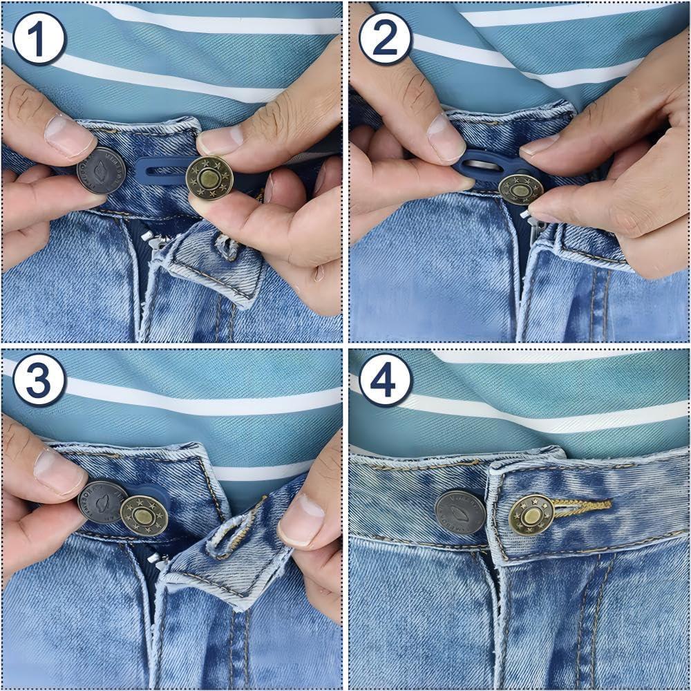 Extensores de Botón WDFCSIX para Jeans y Pantalones - 3 Pares