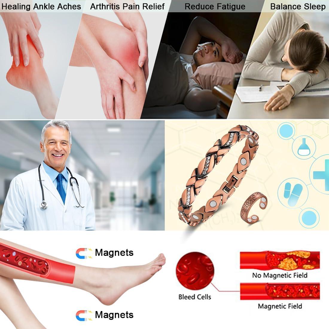 Tobillera Magnética de Cobre Vicmag para Mujeres Ajustable