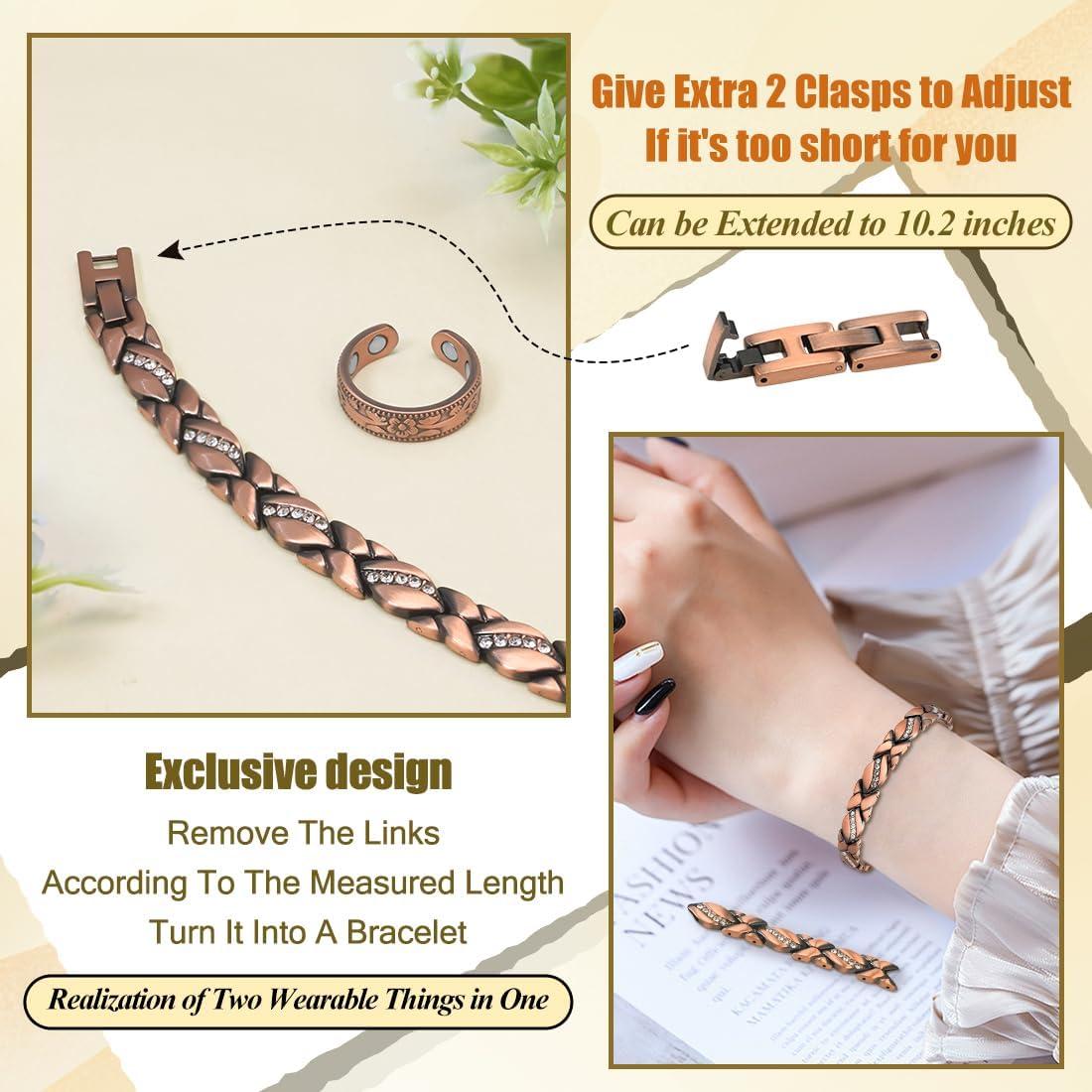 Tobillera Magnética de Cobre Vicmag para Mujeres Ajustable