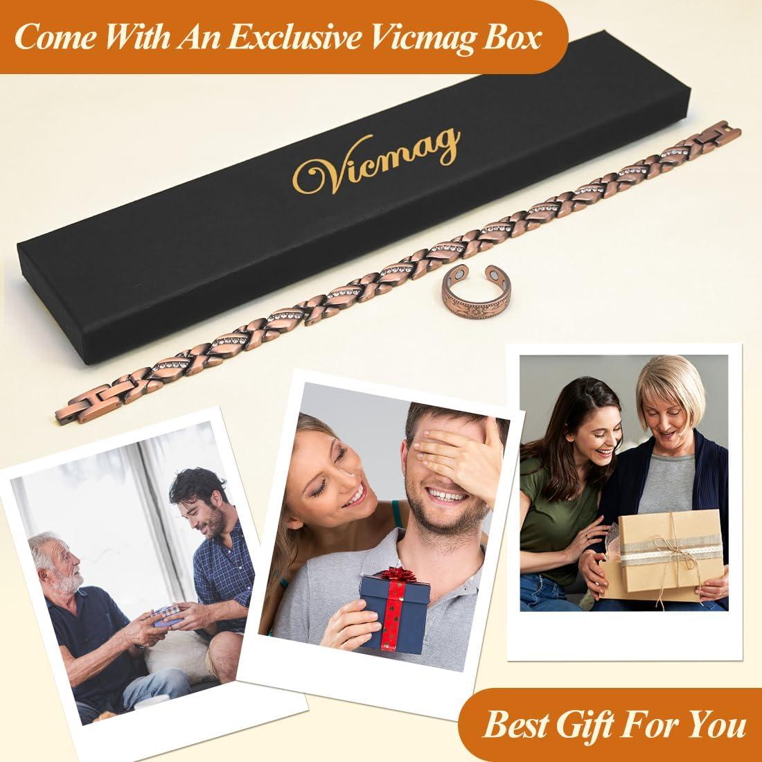 Tobillera Magnética de Cobre Vicmag para Mujeres Ajustable