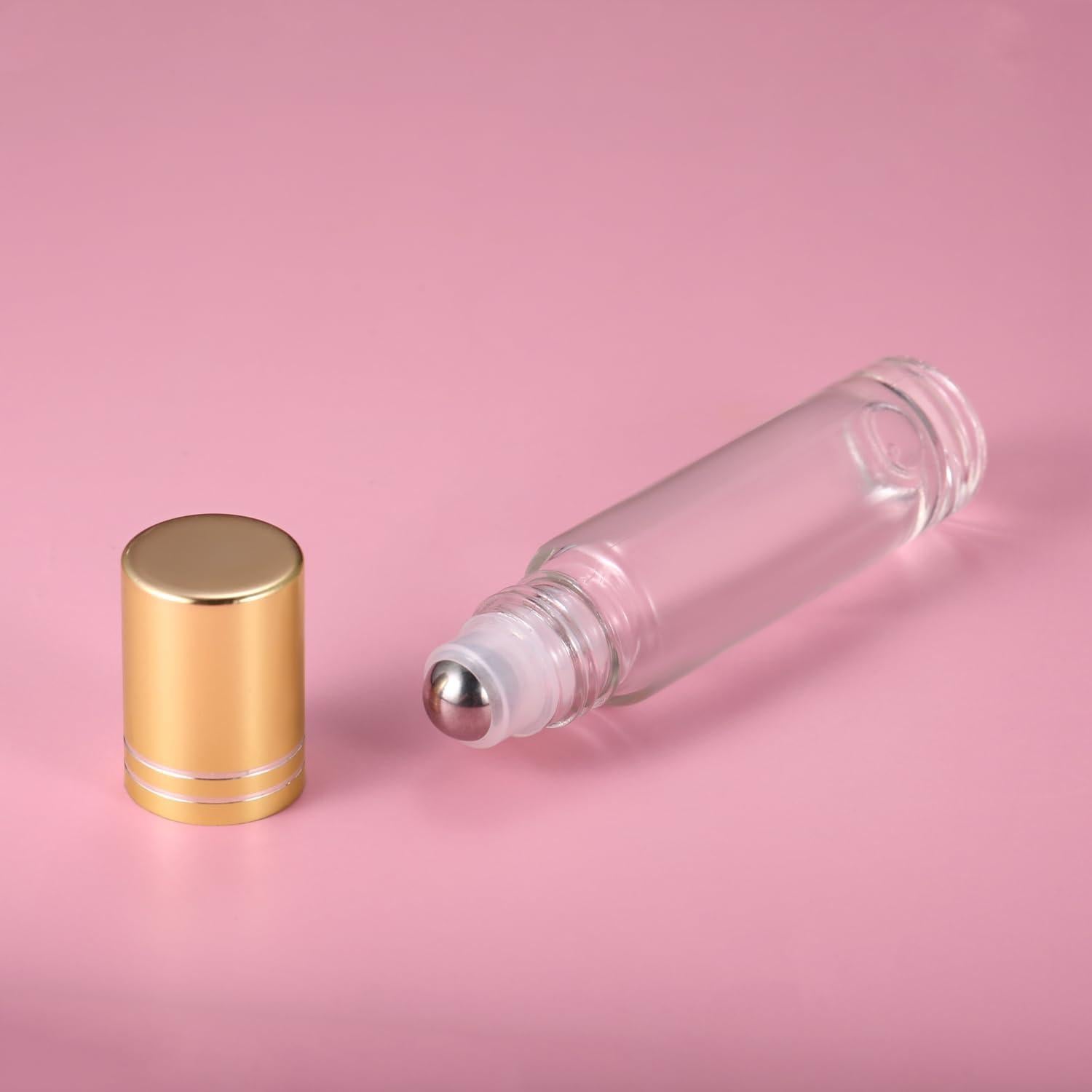 Paquete de 12 botellas rodantes de vidrio 10ml Jxcmeng a prueba de fugas