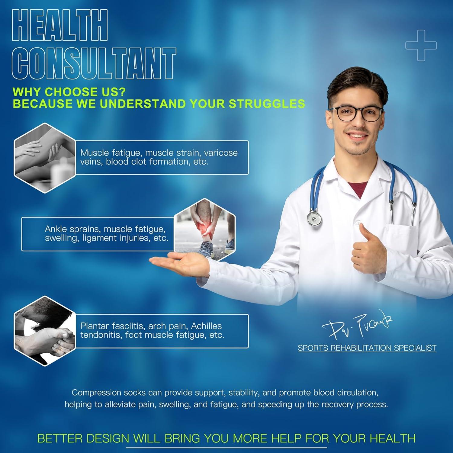 Calcetines de Compresión Punta Abierta Unisex 20-30 mmHg 3 Pares