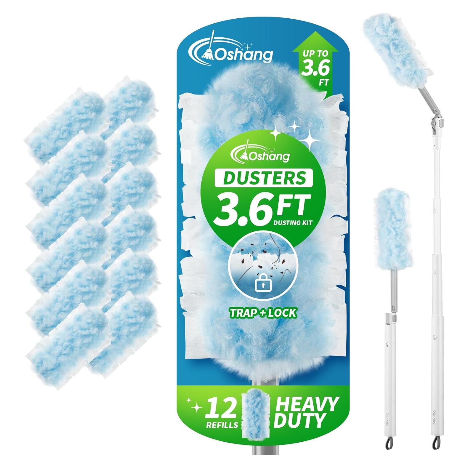 Plumero Extensible Oshang 1.1m + 12 Recambios Microfibra