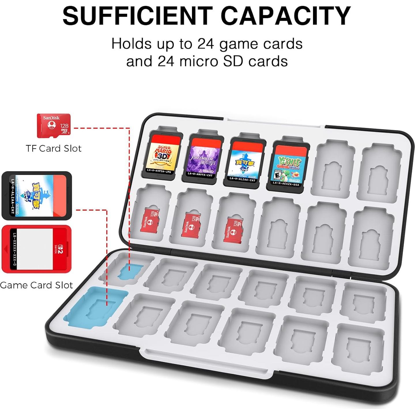 Estuche para Tarjetas de Juego HEIYING Negro para Switch 2 y Lite