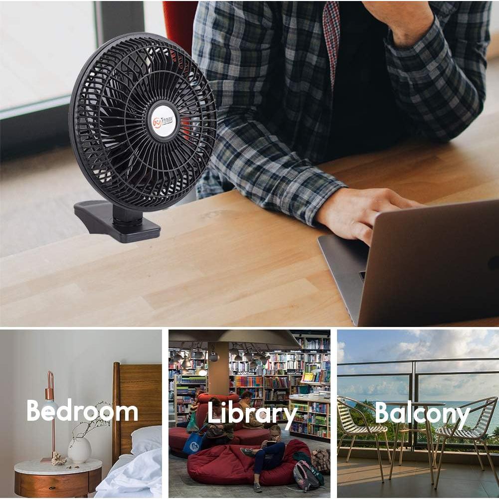 Ventilador de Escritorio y Clip TN TONNY 6 Pulgadas Negro