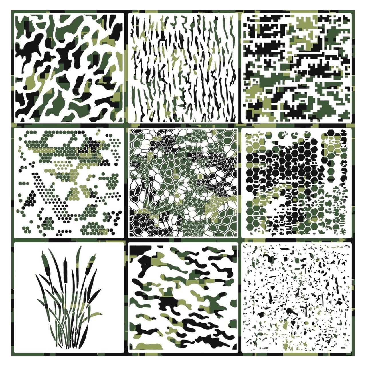 Plantillas de pintura camuflaje reutilizables 30.48 cm Homeplus007