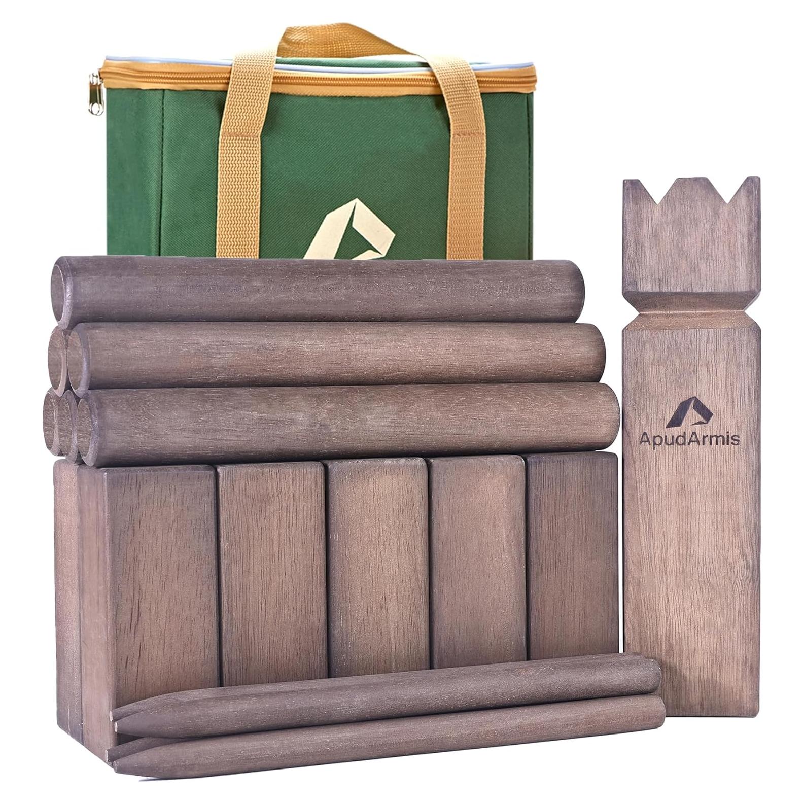 Juego de Jardín ApudArmis Kubb - Juego de Madera para 12 Jugadores