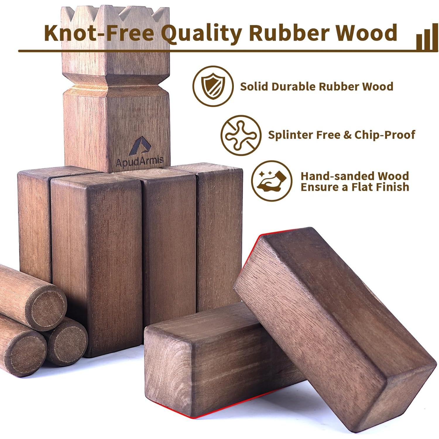 Juego de Jardín ApudArmis Kubb - Juego de Madera para 12 Jugadores