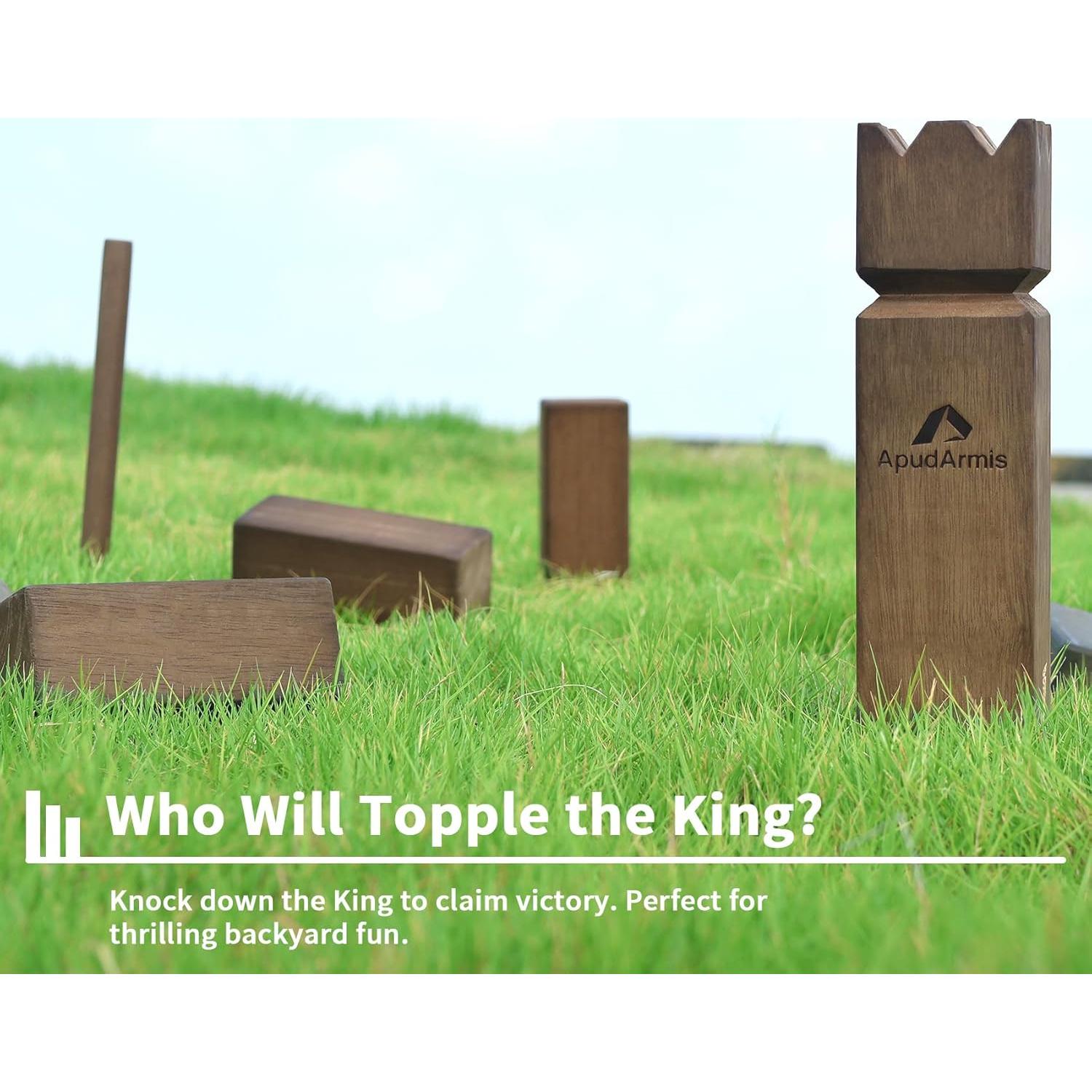 Juego de Jardín ApudArmis Kubb - Juego de Madera para 12 Jugadores