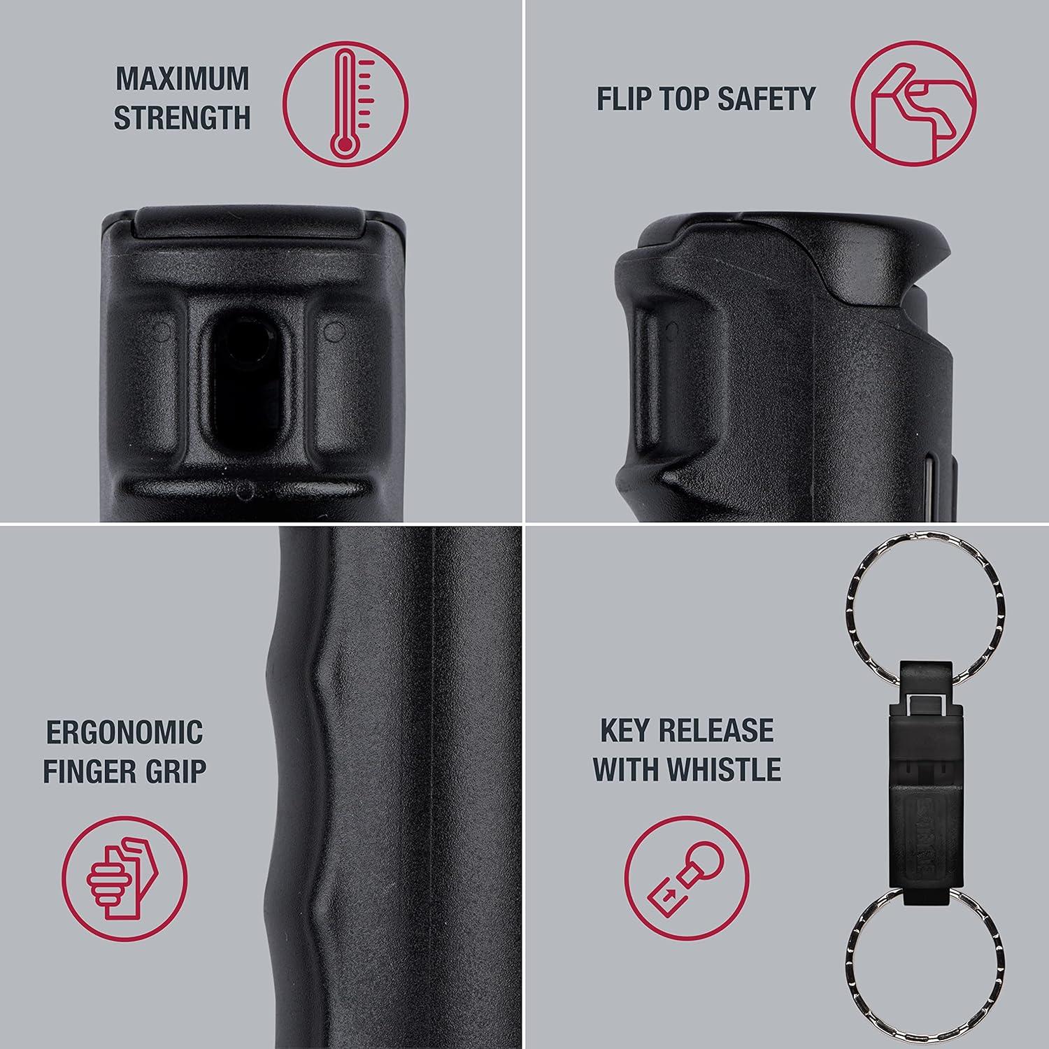 Gel de Pimienta SABRE 2-en-1 con Silbato Desmontable 15g