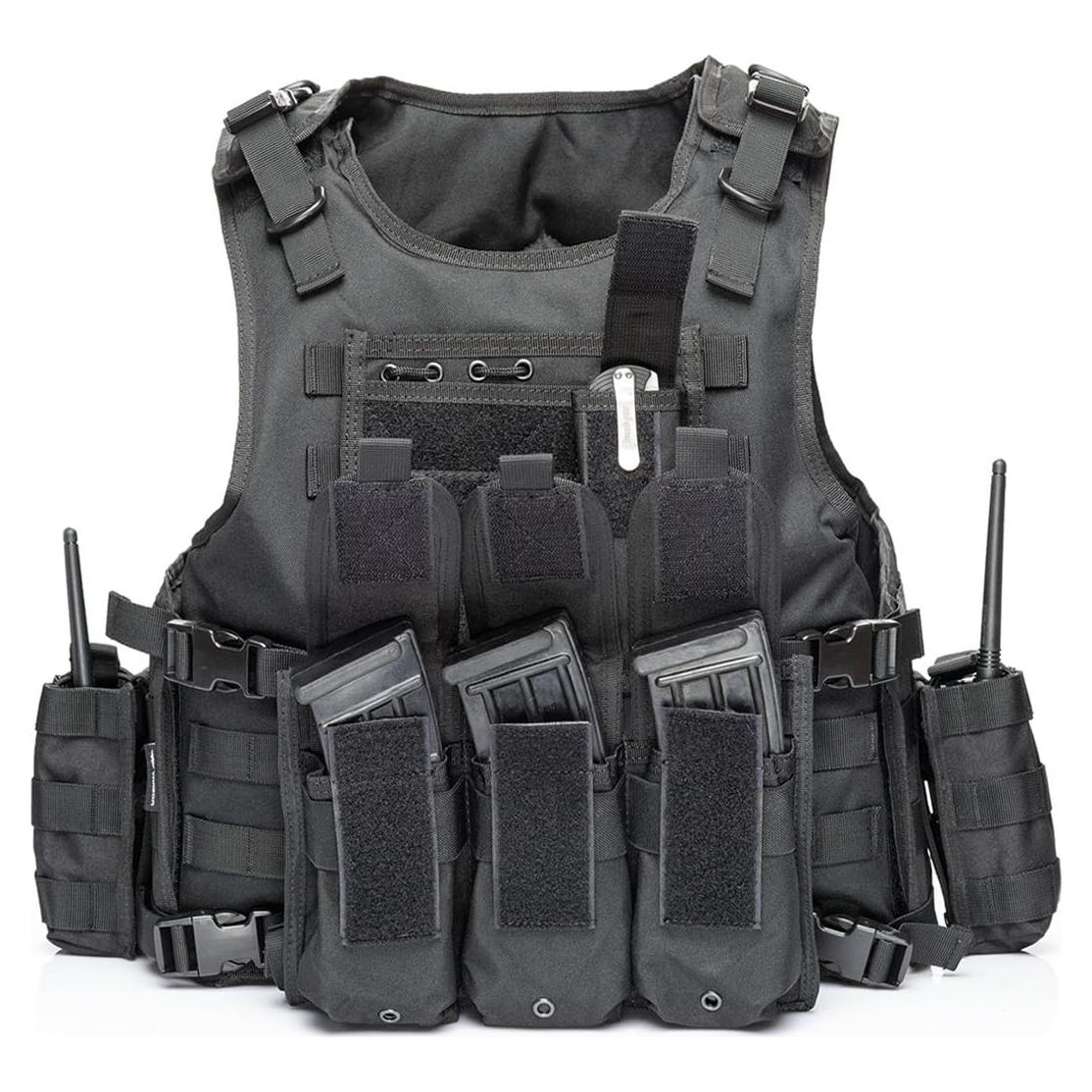 Chaleco Táctico vAv YAKEDA Ajustable Negro para Adultos