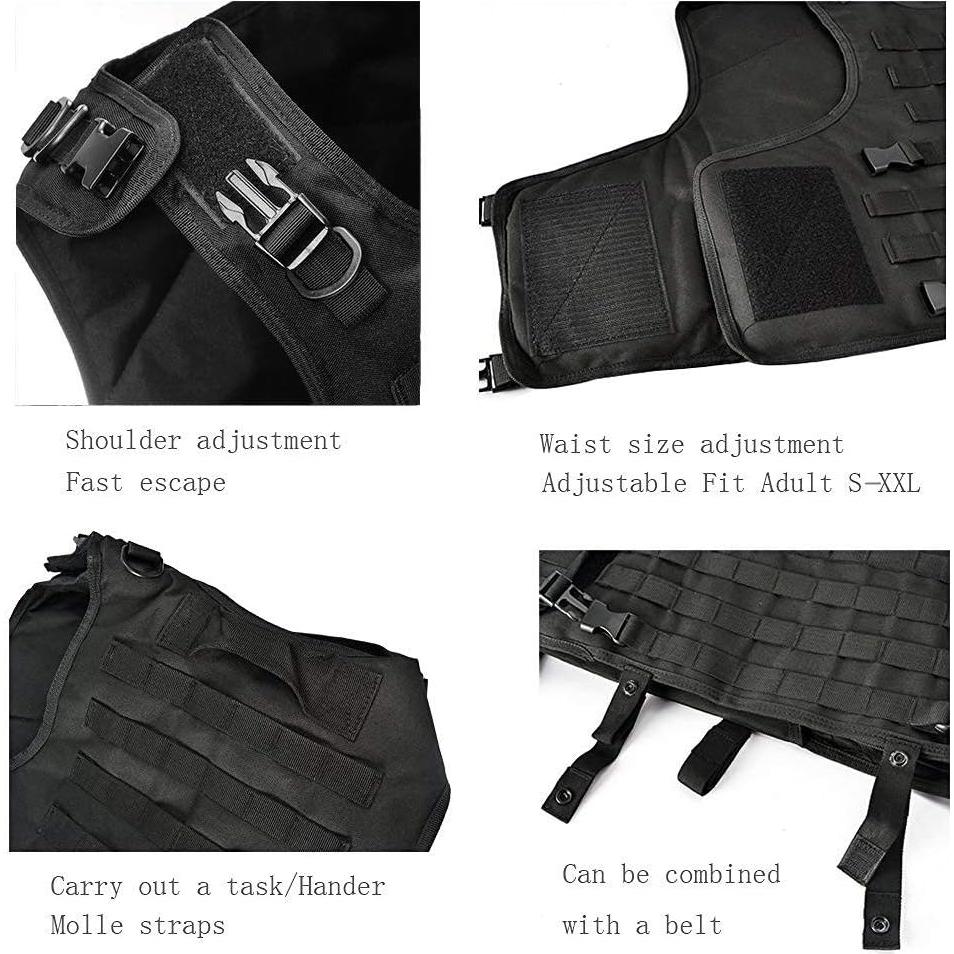 Chaleco Táctico vAv YAKEDA Ajustable Negro para Adultos