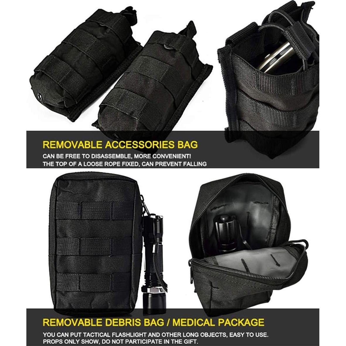 Chaleco Táctico vAv YAKEDA Ajustable Negro para Adultos