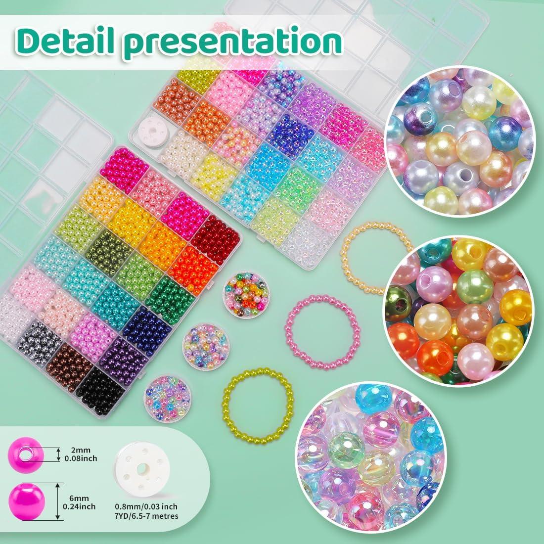 Kit de 2400 Perlas Multicolor GAGANIU 6mm para Pulseras