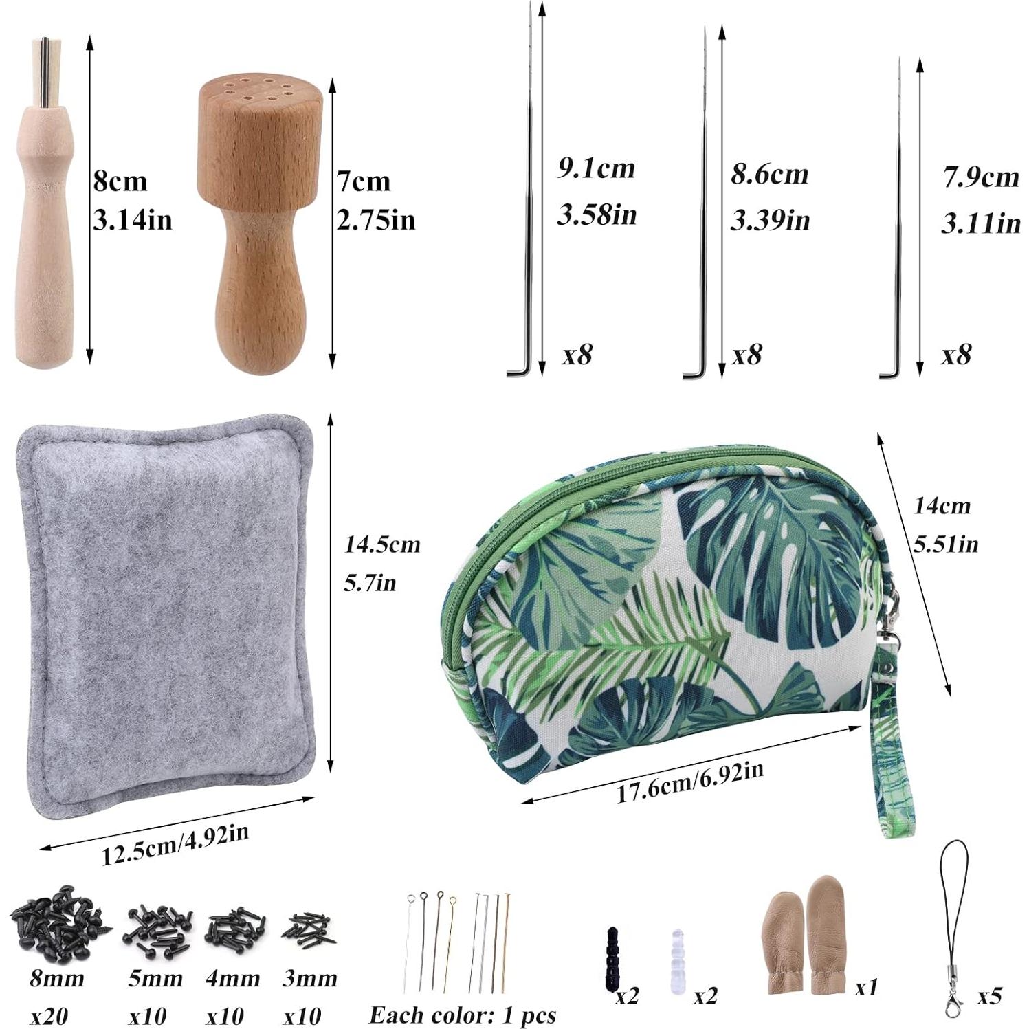 Kit de Aguja de Fieltro IMZAY con 18 Colores y Bolsa Verde
