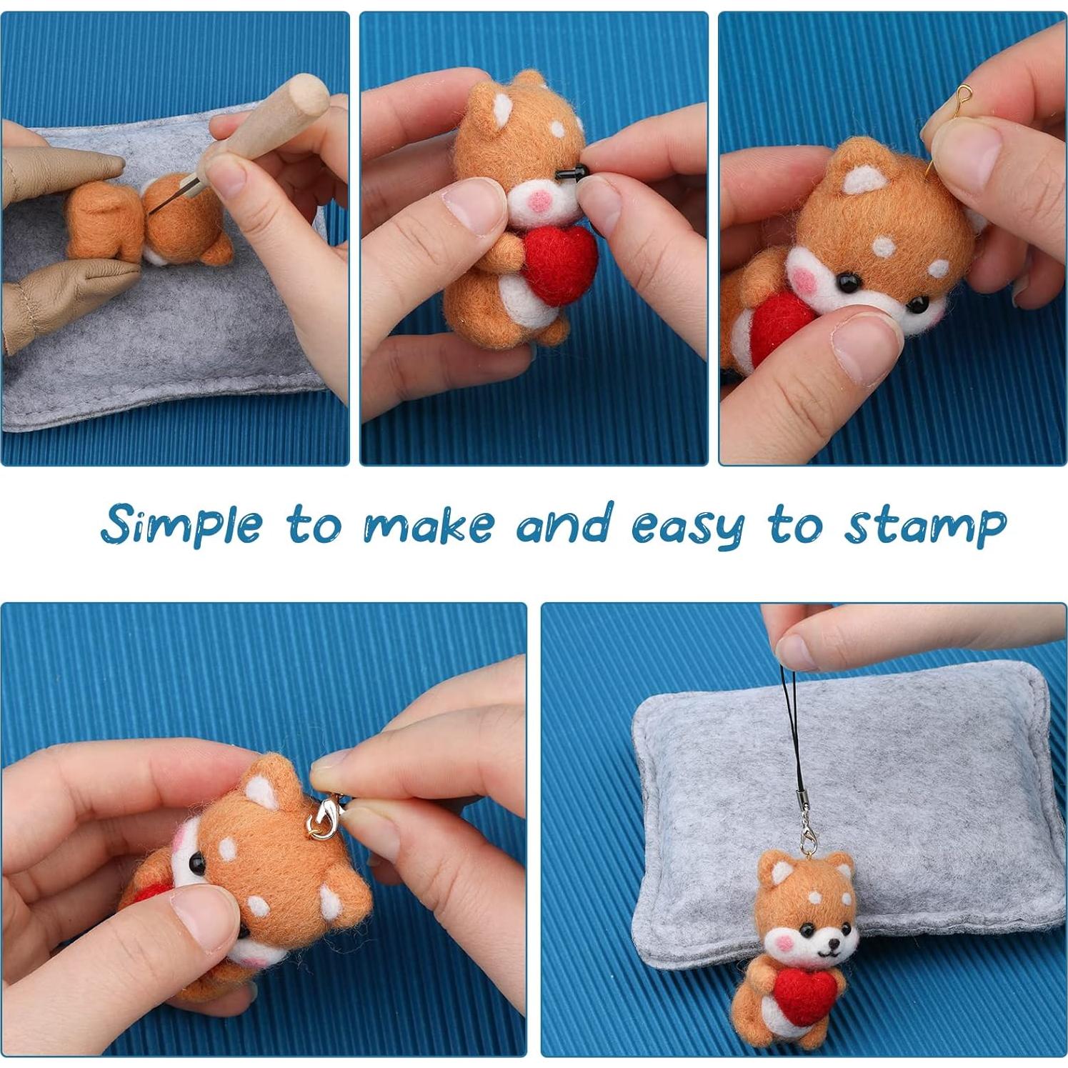 Kit de Aguja de Fieltro IMZAY con 18 Colores y Bolsa Verde