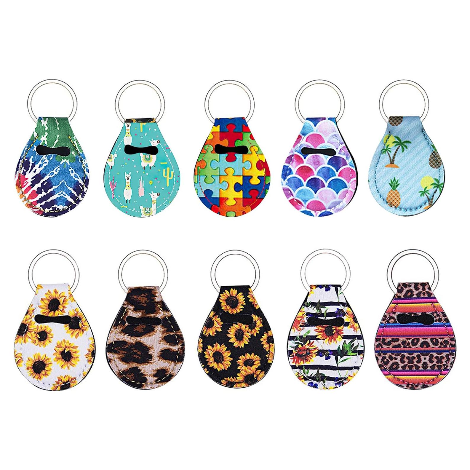 10 Llavero Monedero Neopreno Colorido para Mujeres