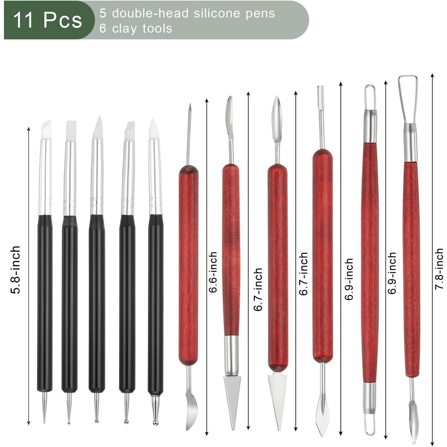 Juego de 11 Herramientas de Esculpir Arcilla YOKIVE - Negro